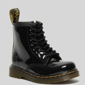 Patent black leather hightop Toddler Dr. Doc Martens boots